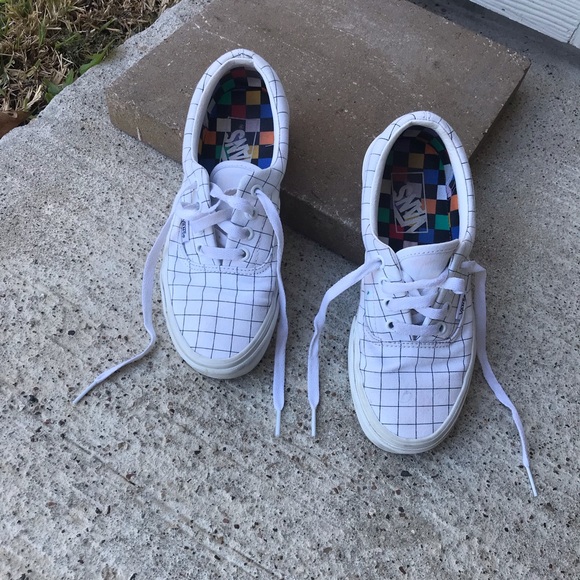 Vans Kids White Checkered Shoes (Vans Colors) - Picture 1 of 3
